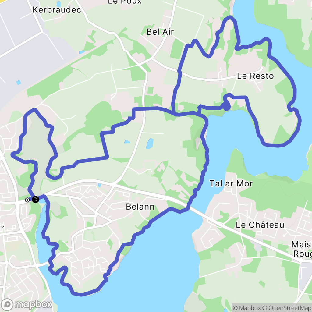 Lanester : carte du parcours de randonnée - France