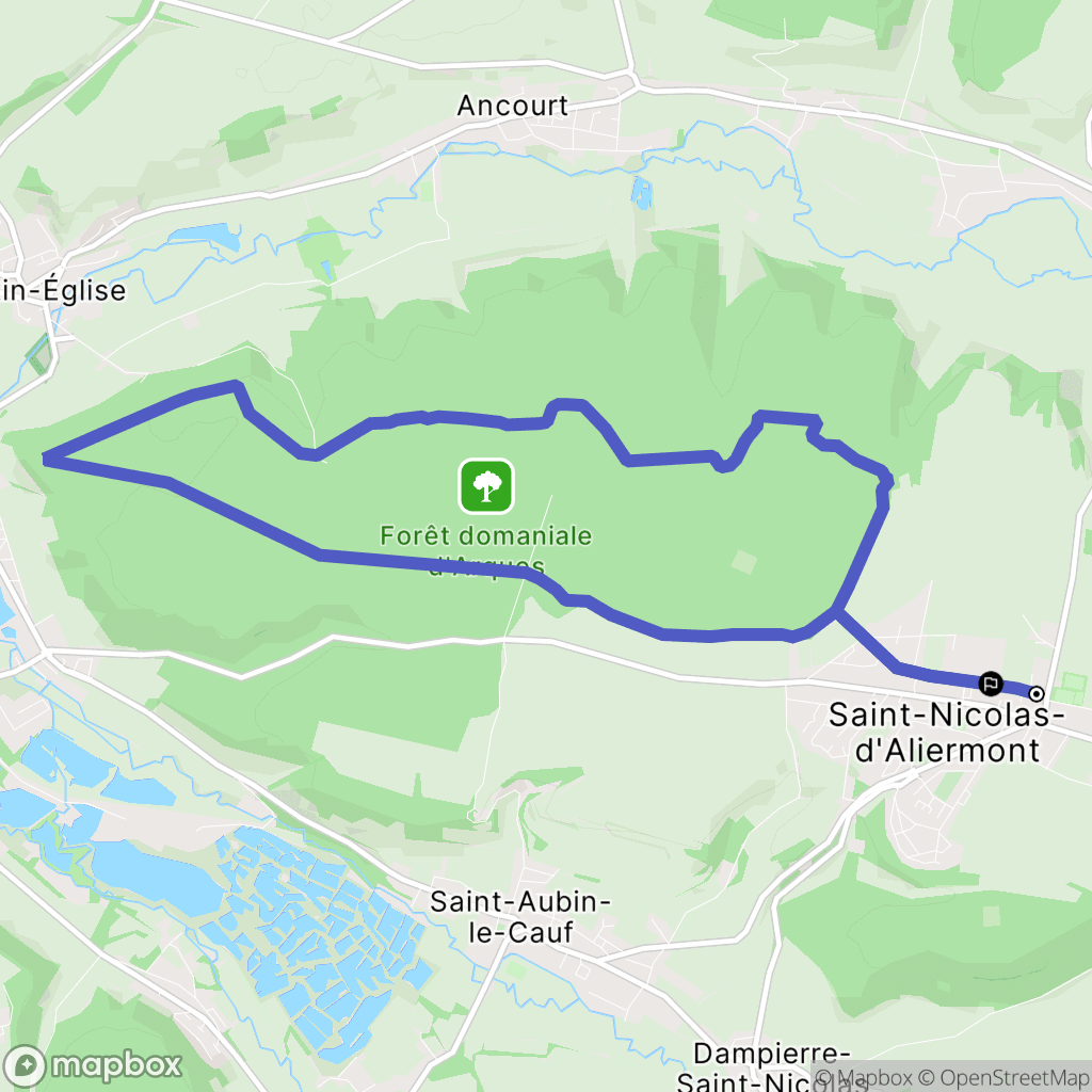 Saint-Nicolas-d'Aliermont : carte du parcours de randonnée - France