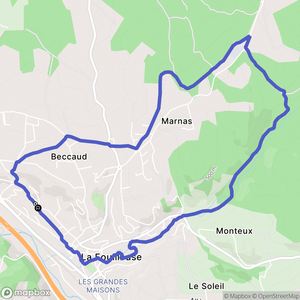 La Fouillouse : carte du parcours de randonnée - France