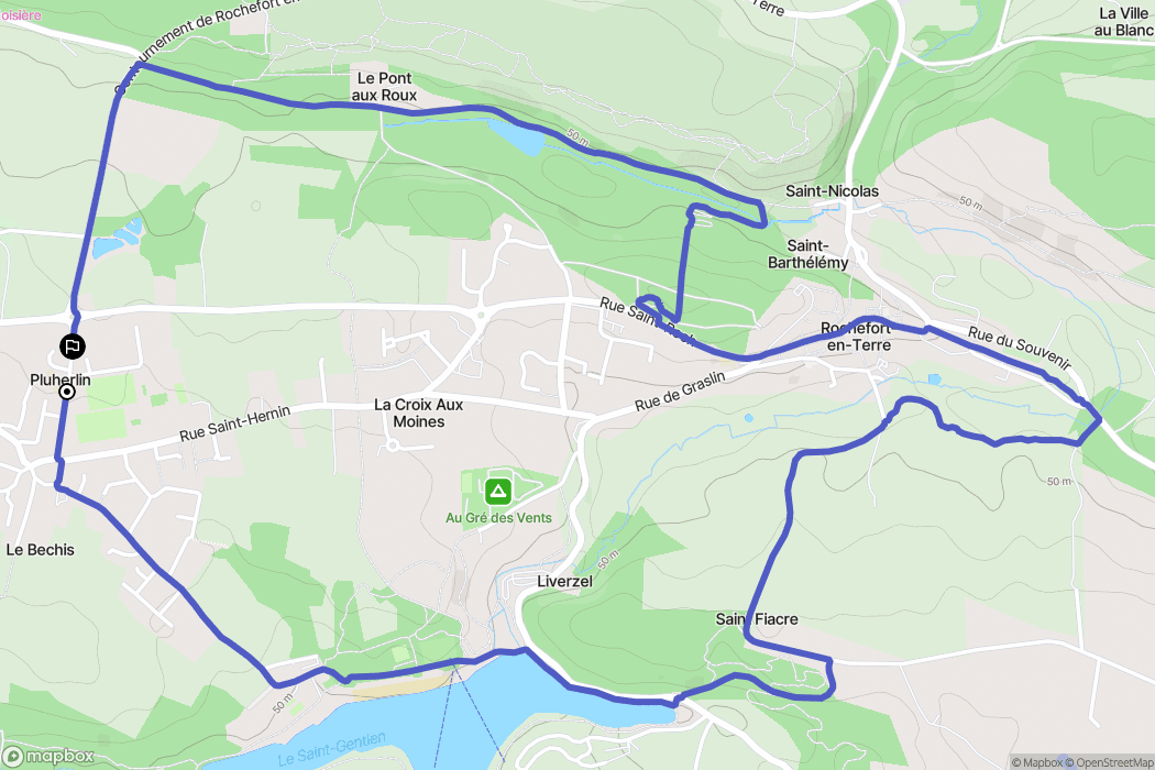 Pluherlin : carte du parcours de randonnée - France