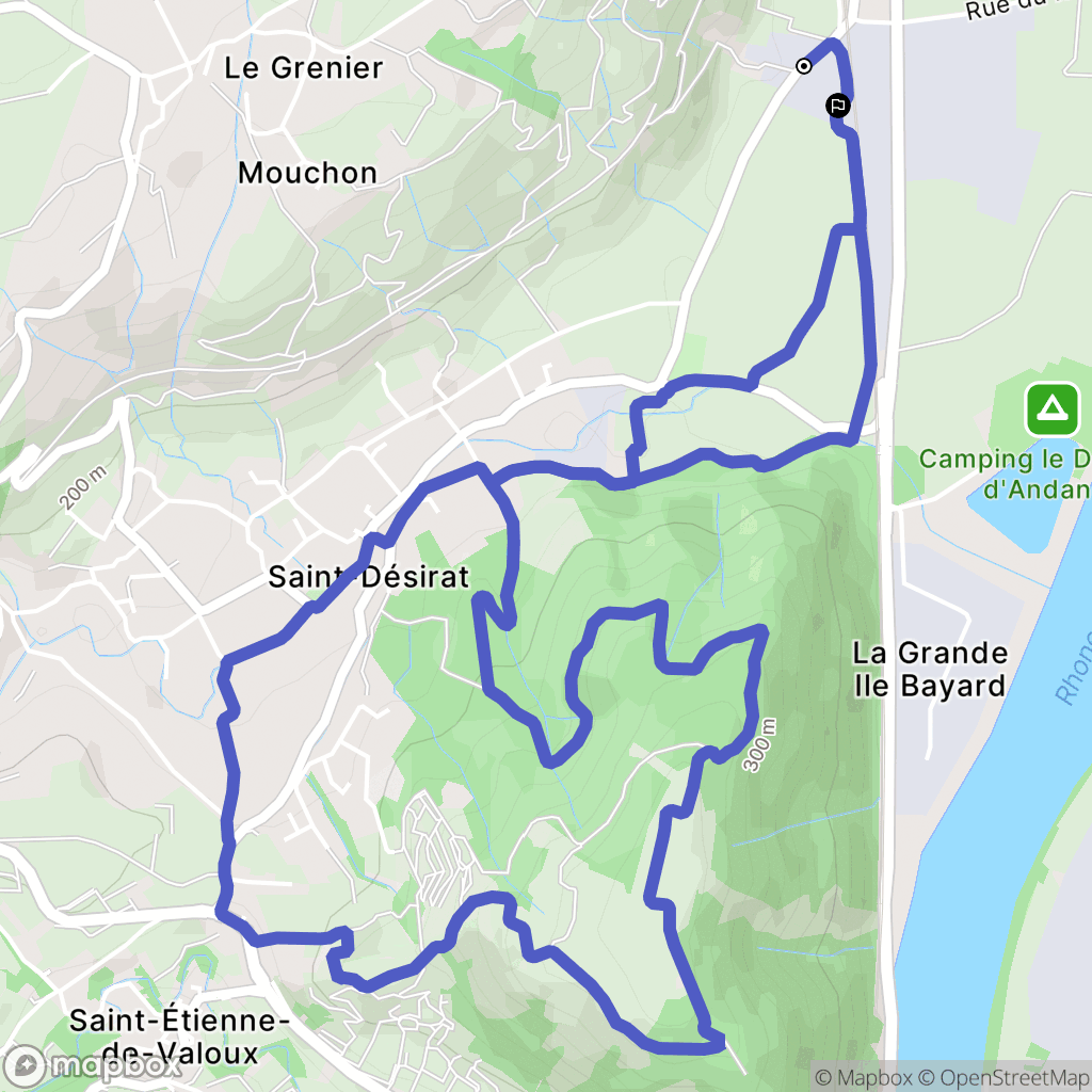Champagne : carte du parcours de randonnée - France