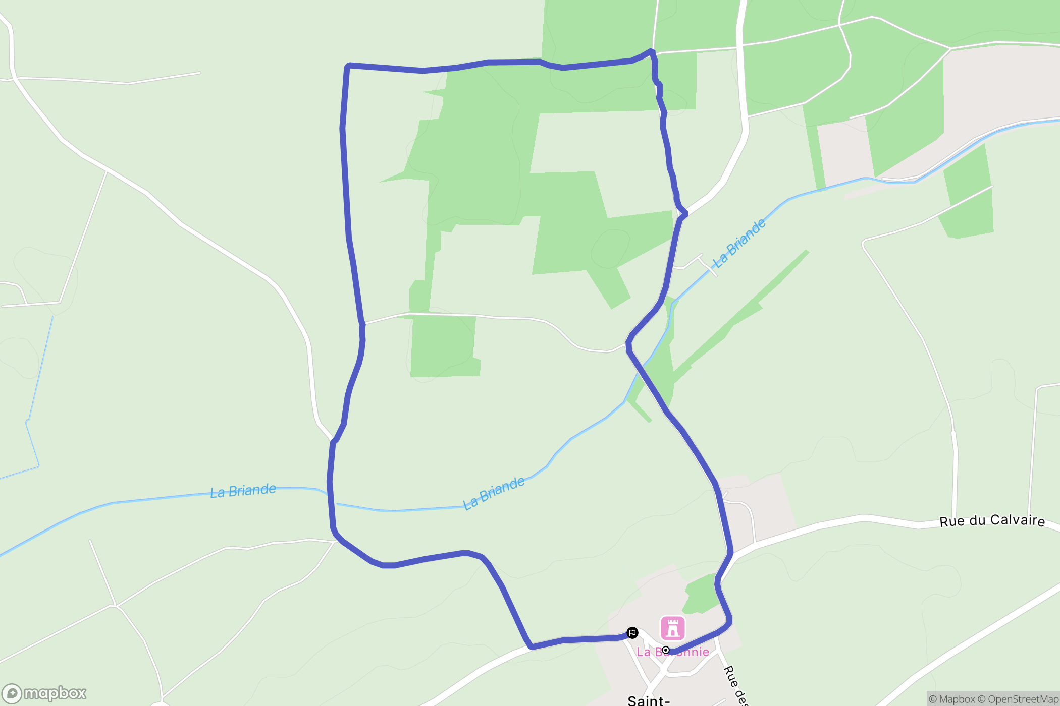 Angliers : carte du parcours de randonnée - France