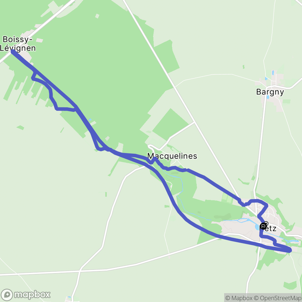 Betz : carte du parcours de randonnée - France