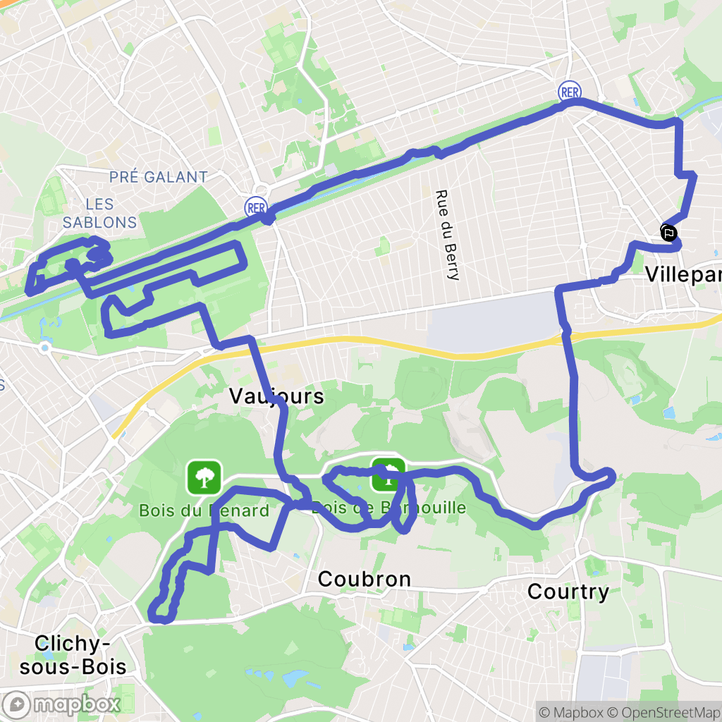 Villeparisis : carte du parcours de randonnée - France