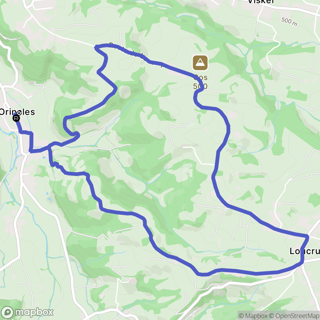 Orincles : carte du parcours de randonnée - France