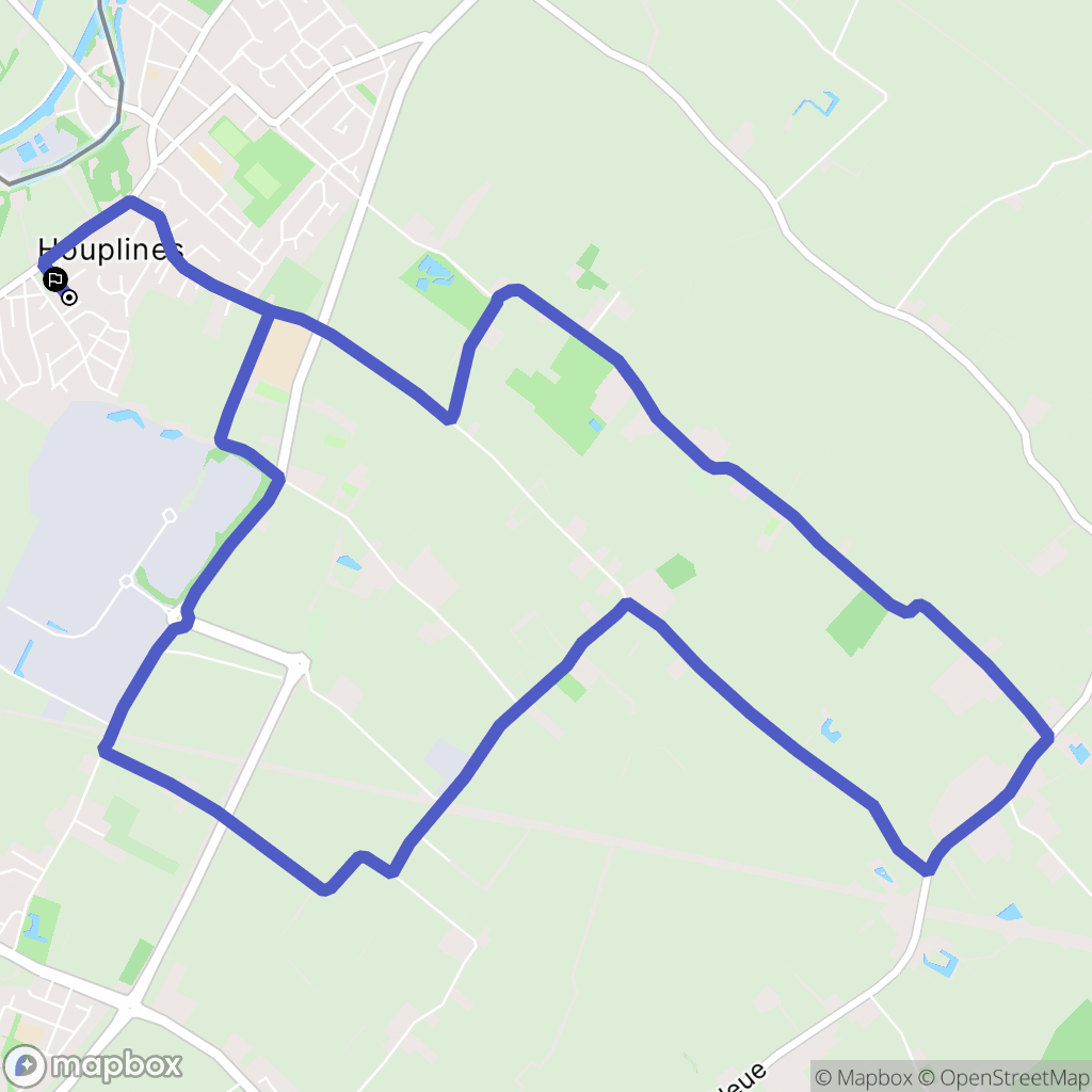 Houplines : carte du parcours de randonnée - France