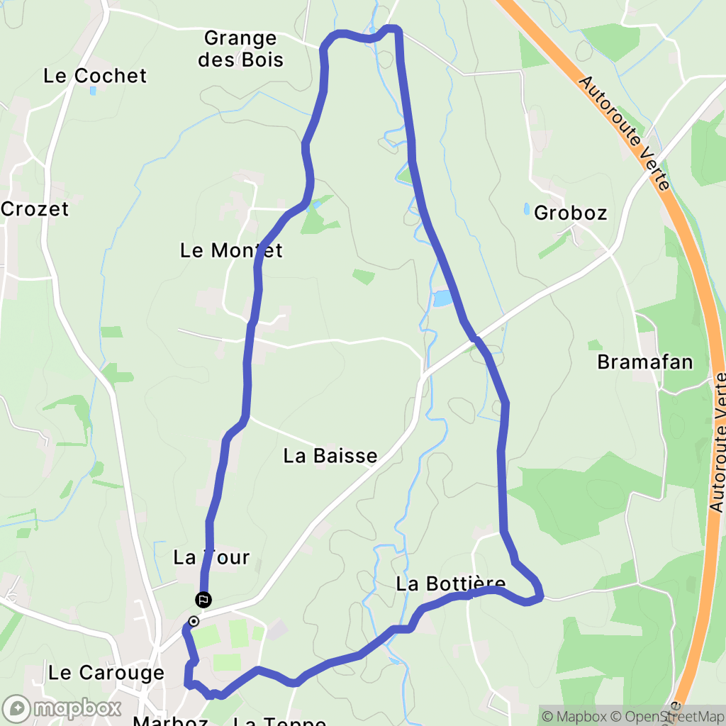 Marboz : carte du parcours de randonnée - France