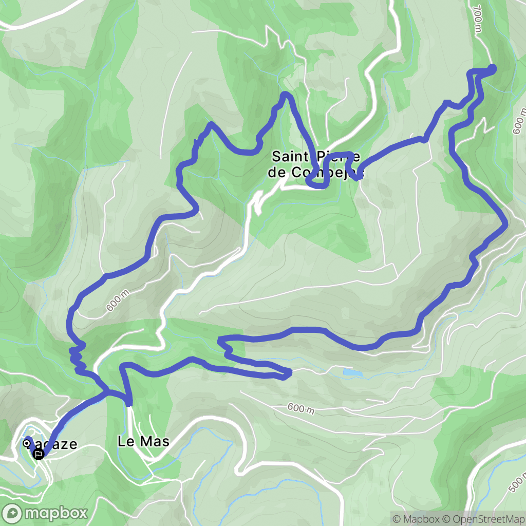 Lacaze : carte du parcours de randonnée - France