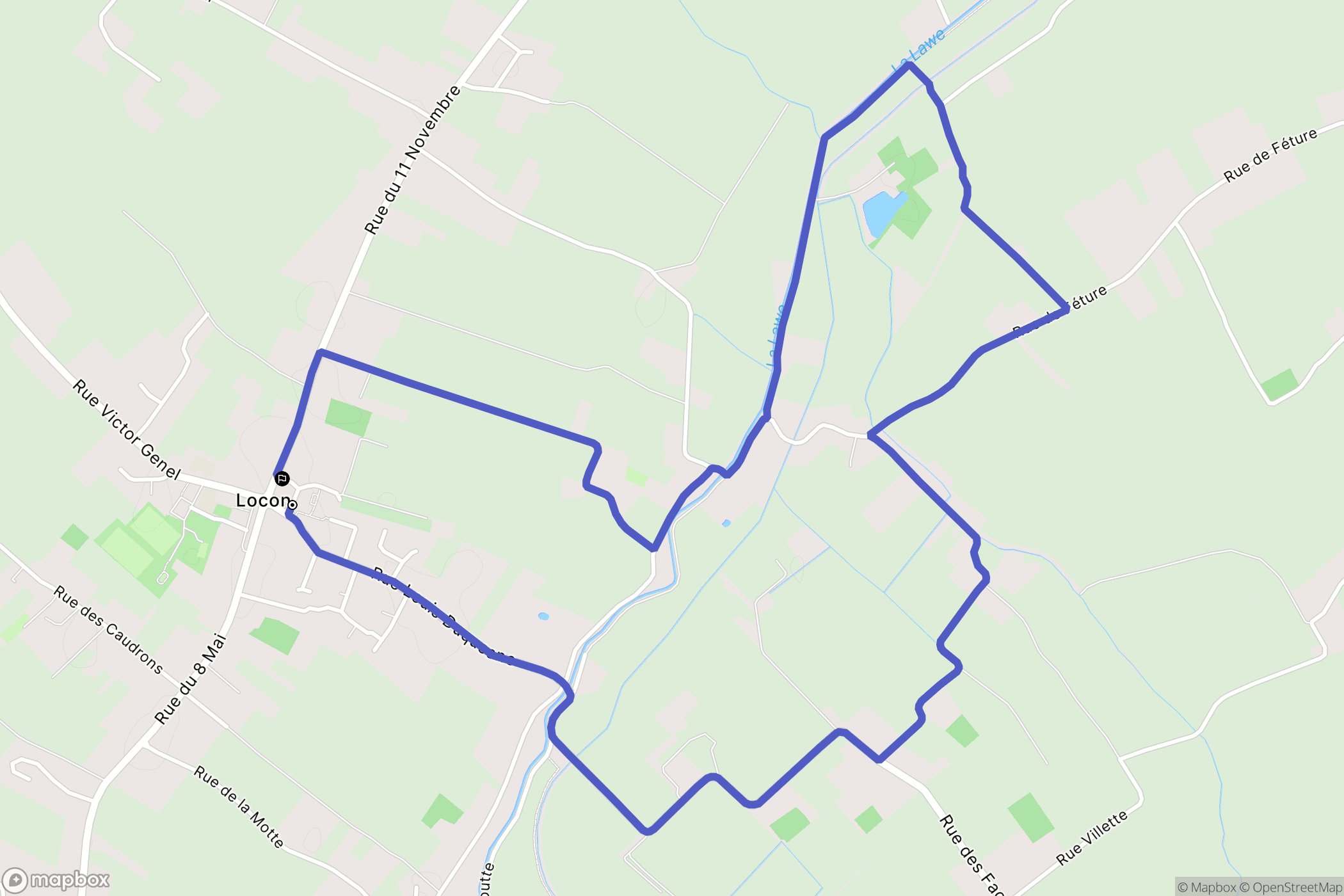 Locon : carte du parcours de randonnée - France