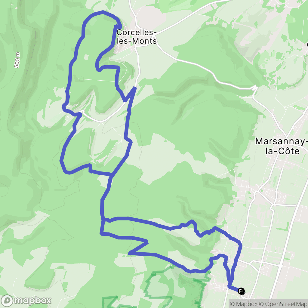 Brochon : carte du parcours de randonnée - France