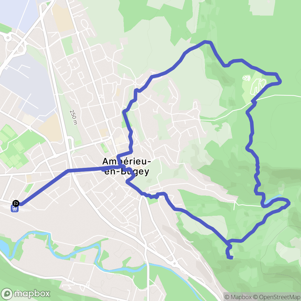 Ambérieu-en-Bugey : carte du parcours de randonnée - France