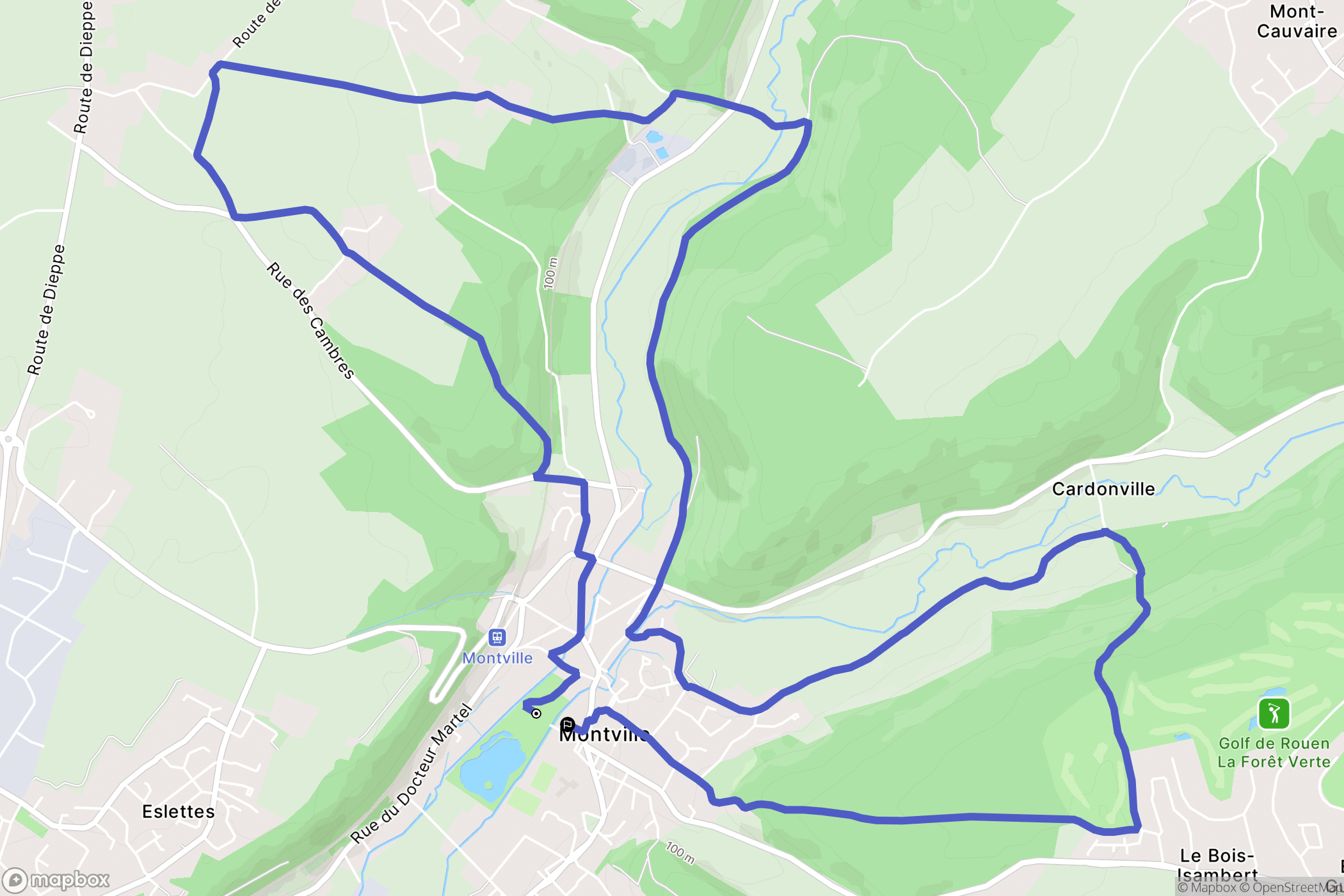 Montville : carte du parcours de randonnée - France