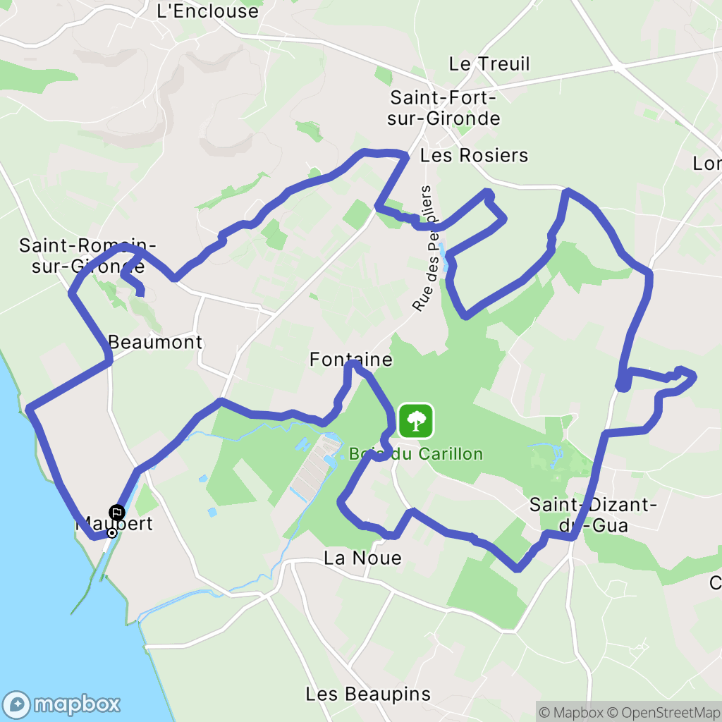 Saint-Fort-sur-Gironde : carte du parcours de randonnée - France
