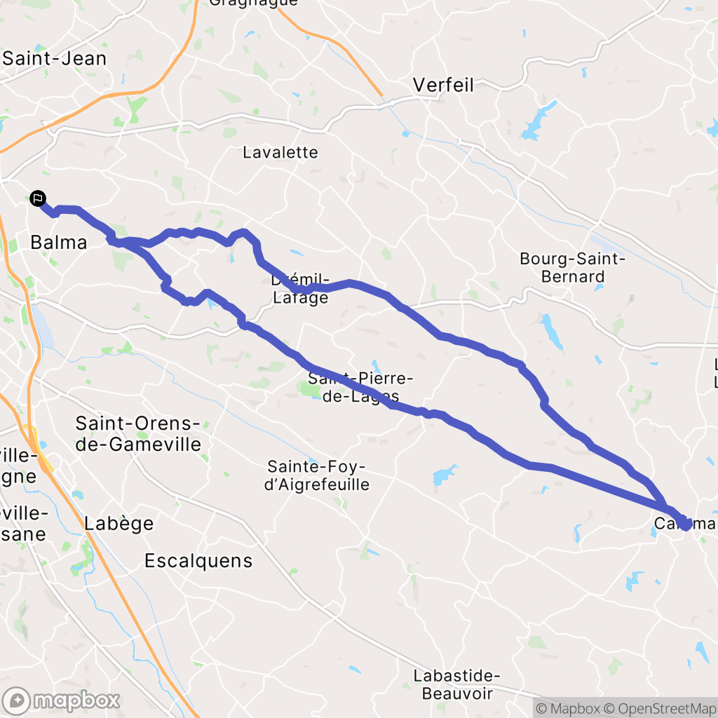 Balma : carte du parcours de randonnée - France
