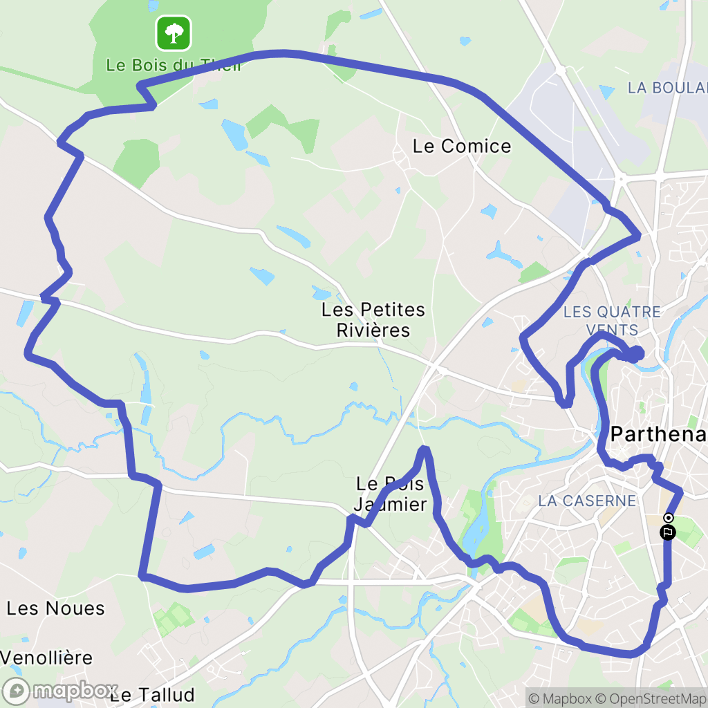 Parthenay : carte du parcours de randonnée - France