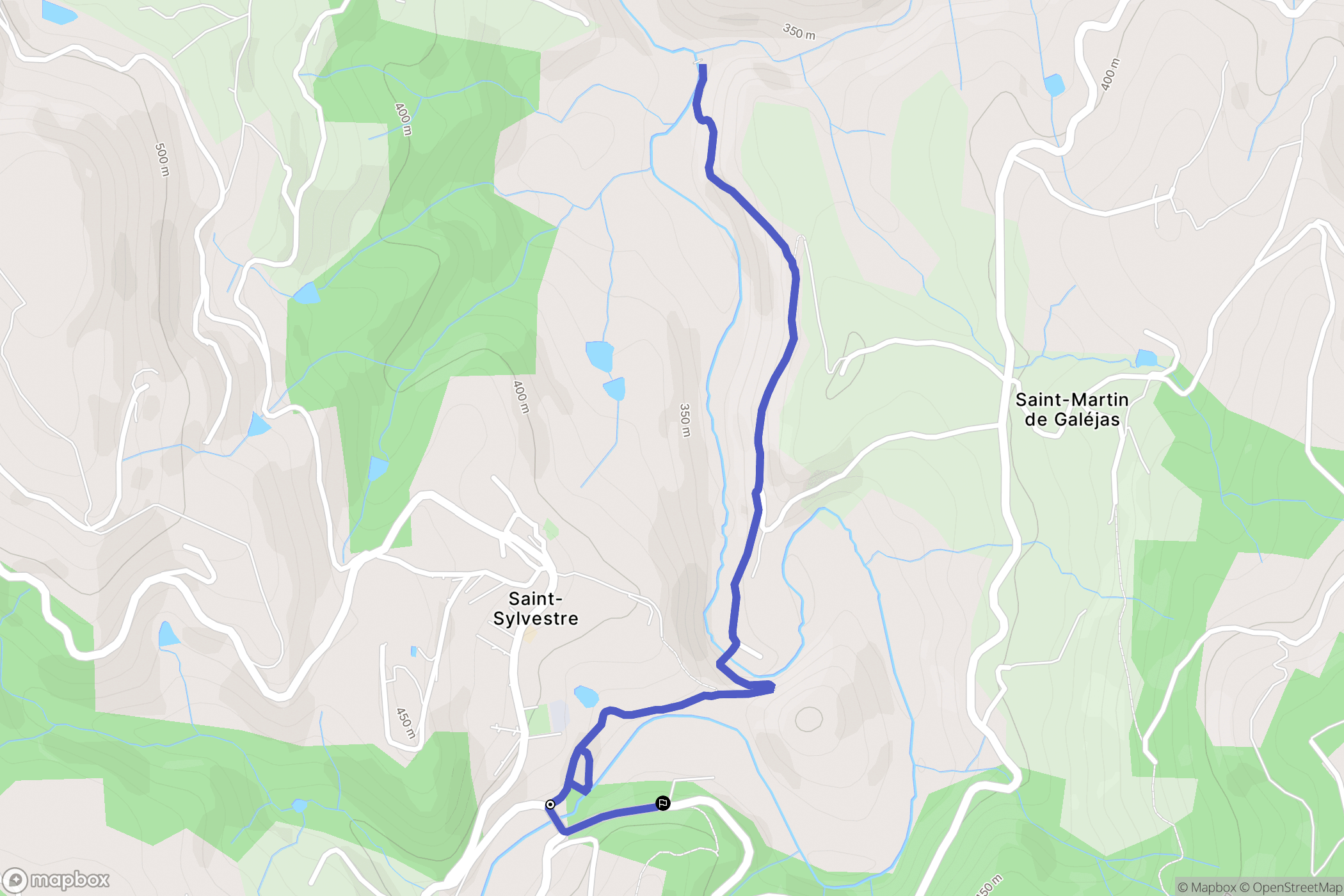 Saint-Sylvestre : carte du parcours de randonnée - France
