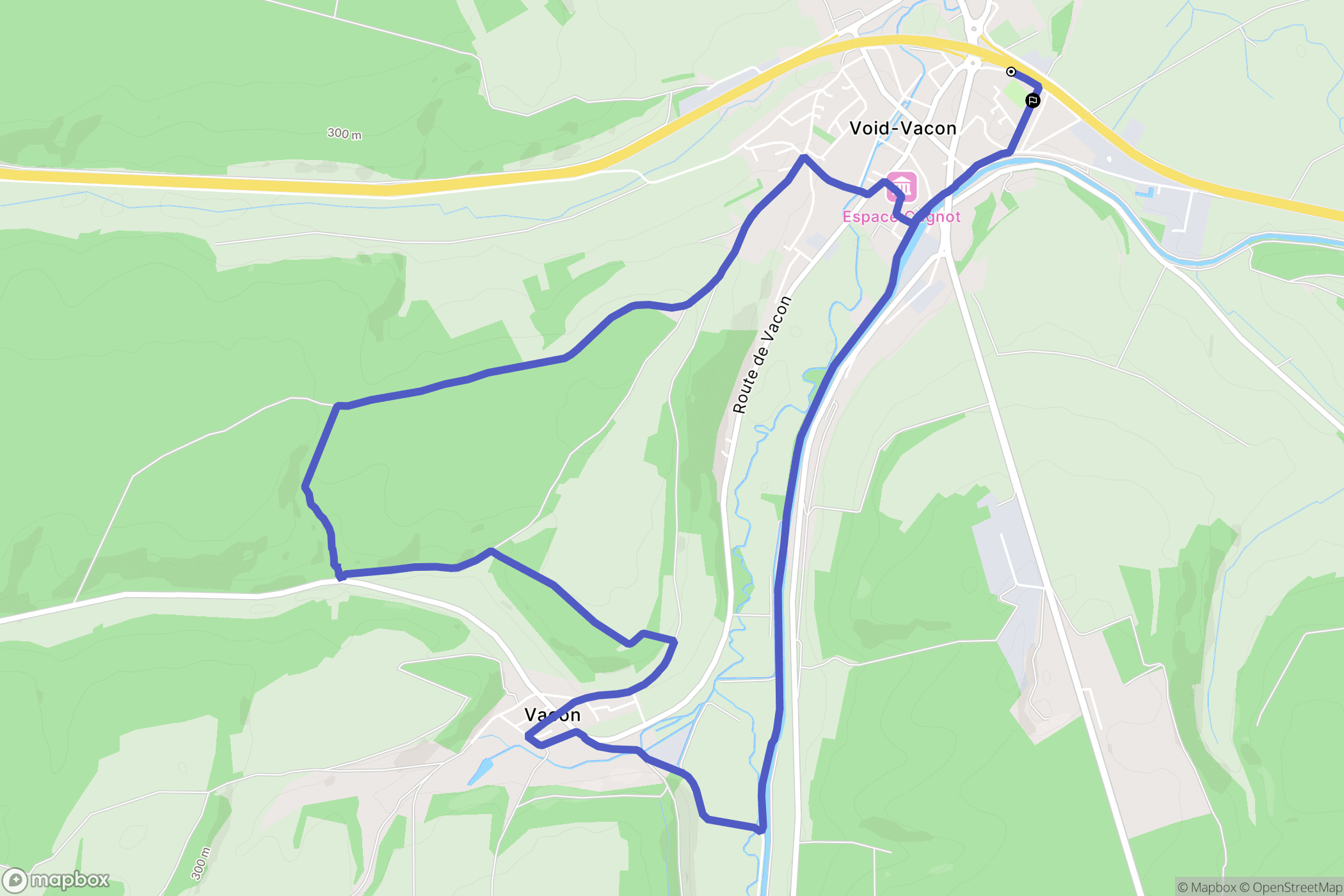Void-Vacon : carte du parcours de randonnée - France