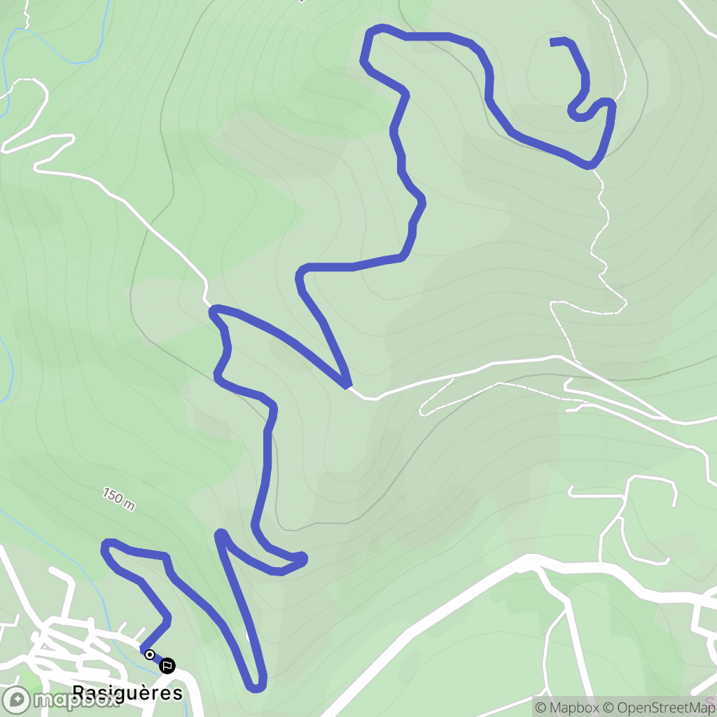 Rasiguères : carte du parcours de randonnée - France