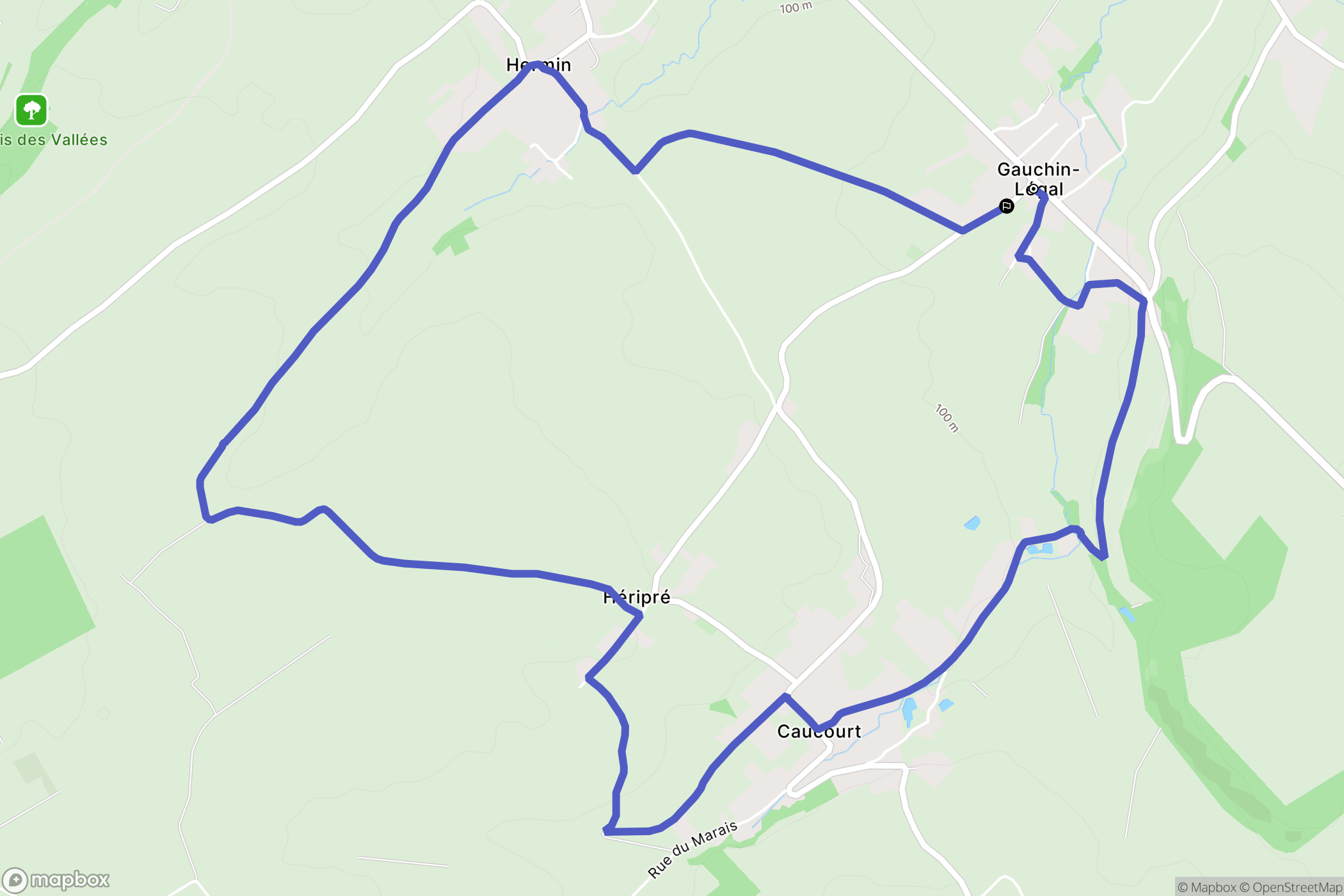 Gauchin-Légal : carte du parcours de randonnée - France