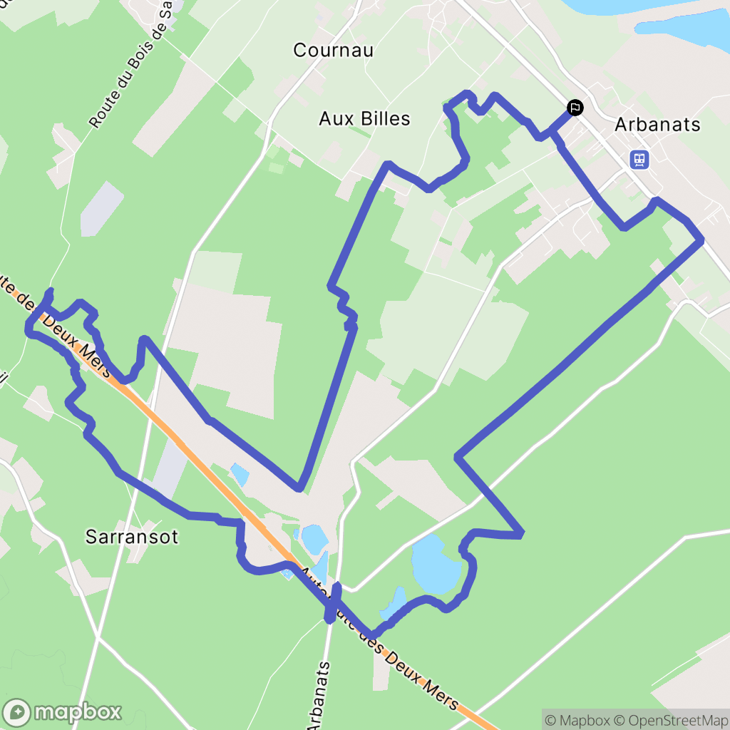 Arbanats : carte du parcours de randonnée - France