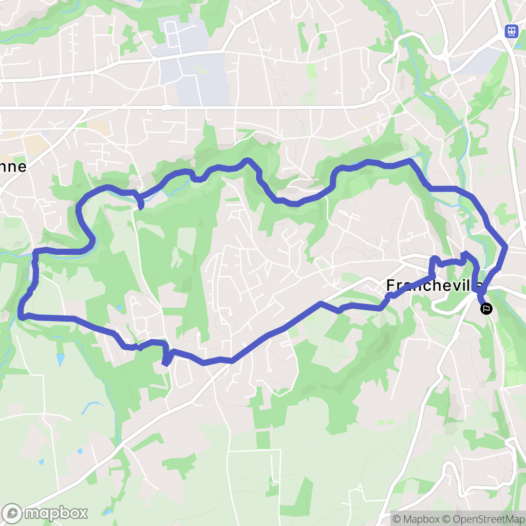 Francheville : carte du parcours de randonnée - France