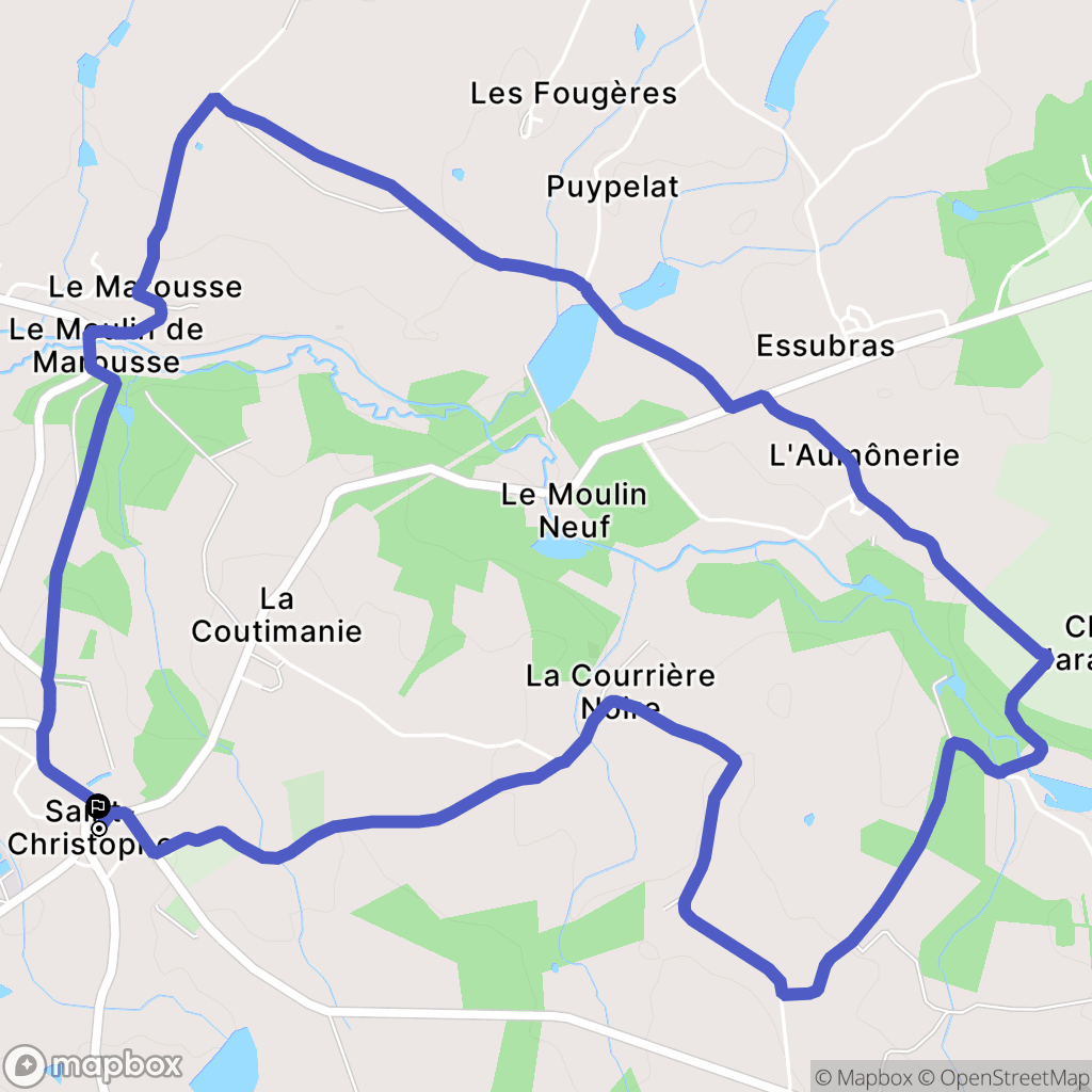 Saint-Christophe : carte du parcours de randonnée - France