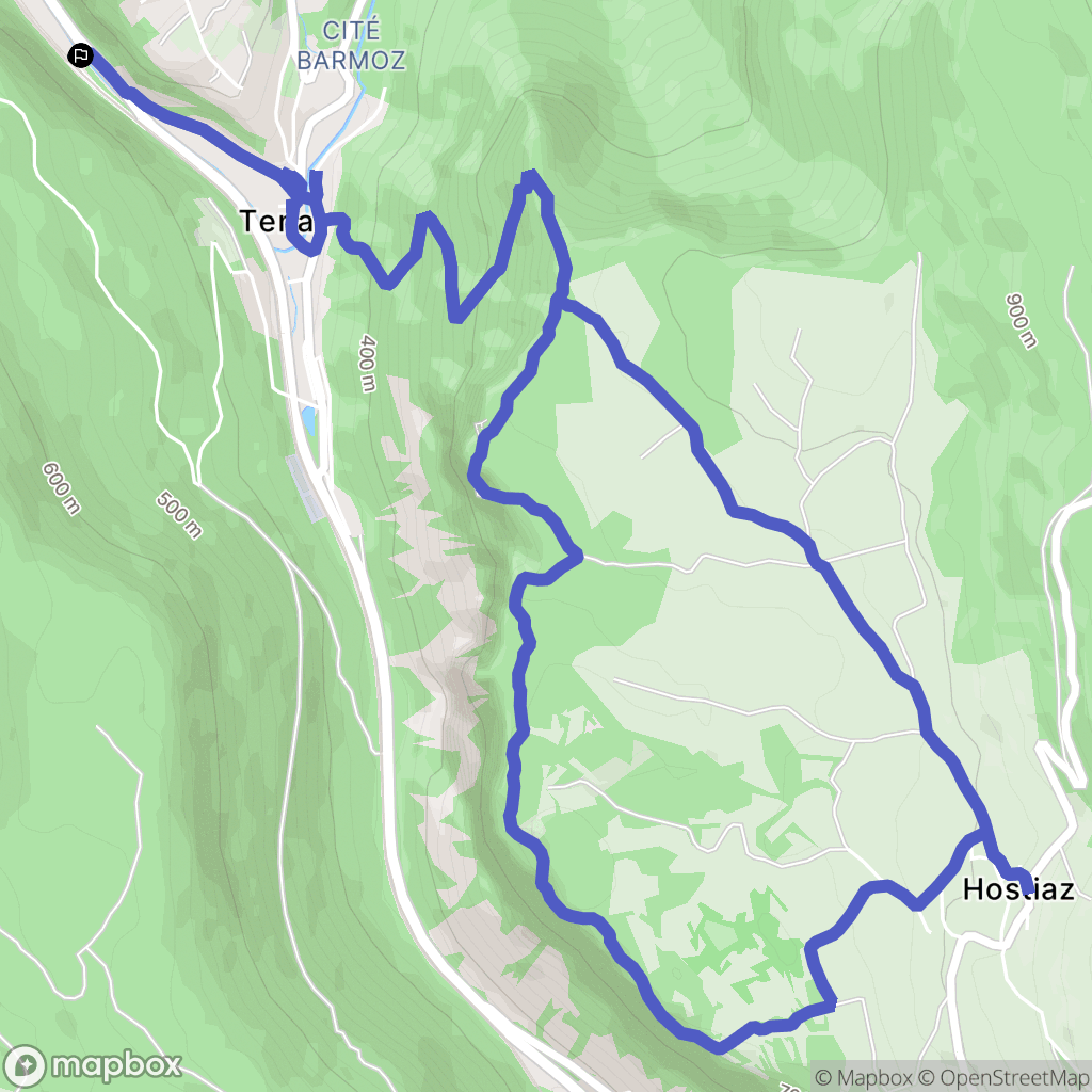 Tenay : carte du parcours de randonnée - France