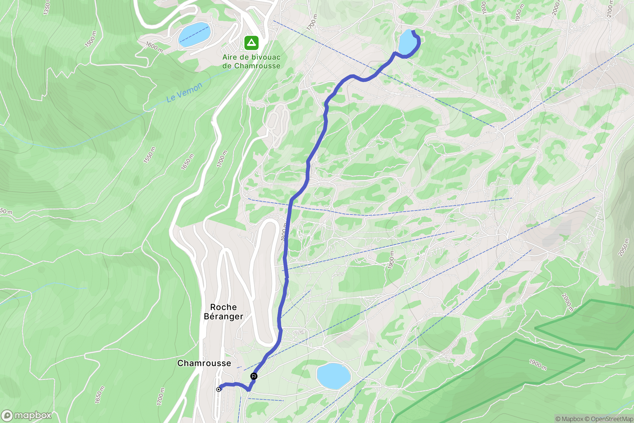 Chamrousse : carte du parcours de randonnée - France