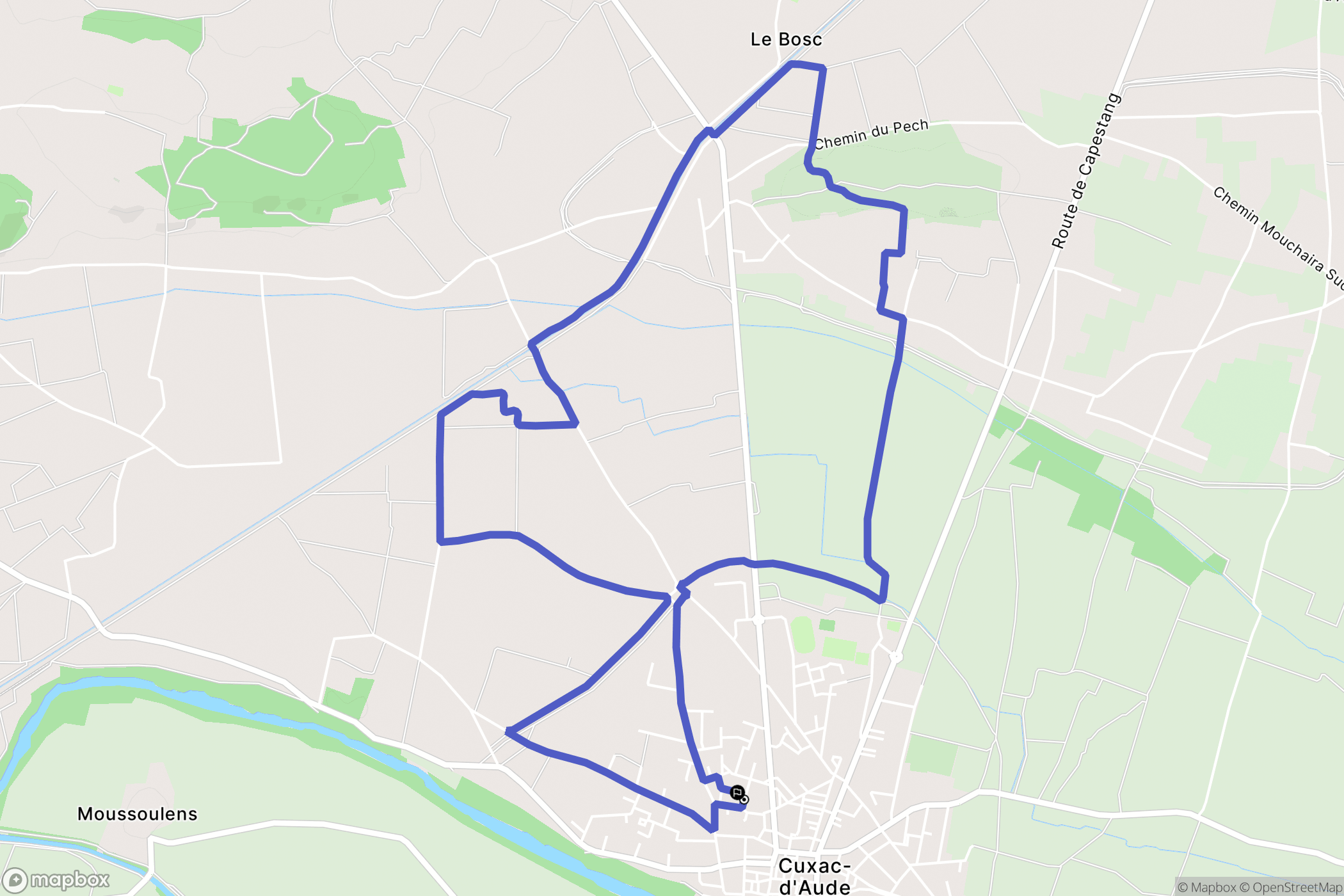 Cuxac-d'Aude : carte du parcours de randonnée - France