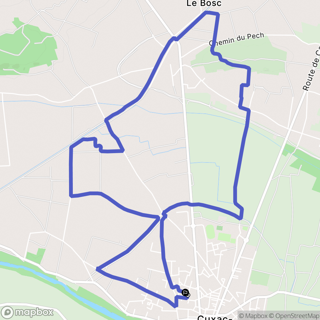 Cuxac-d'Aude : carte du parcours de randonnée - France