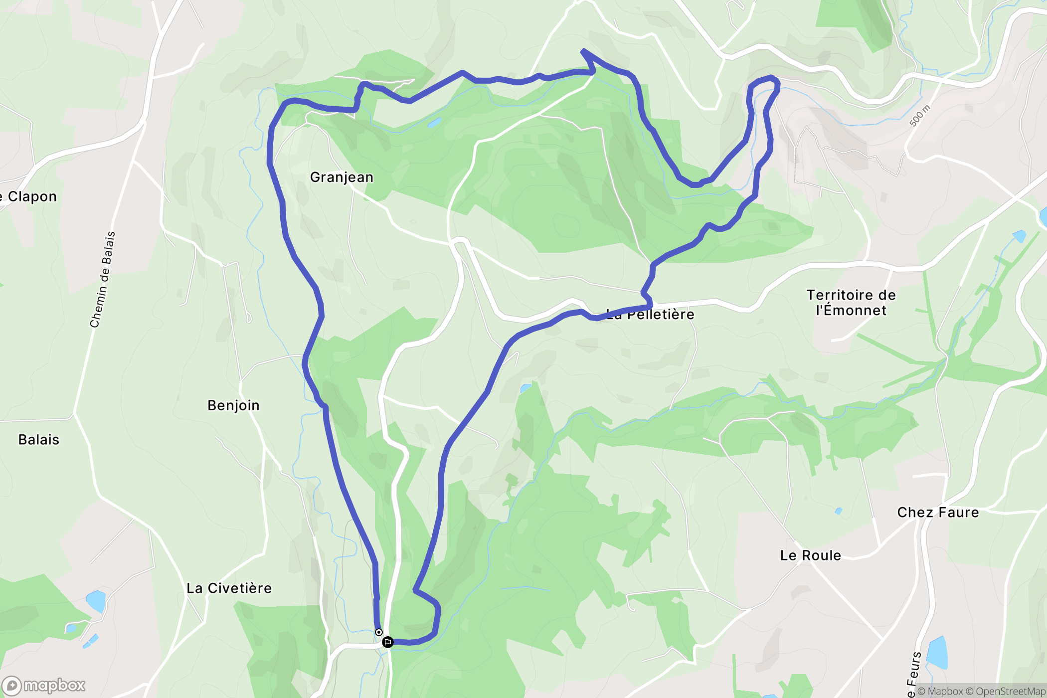 Salvizinet : carte du parcours de randonnée - France
