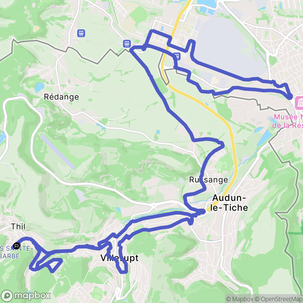 Thil : carte du parcours de randonnée - France