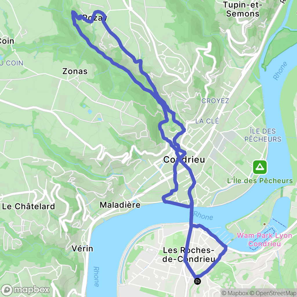 Saint-Clair-du-Rhône : carte du parcours de randonnée - France