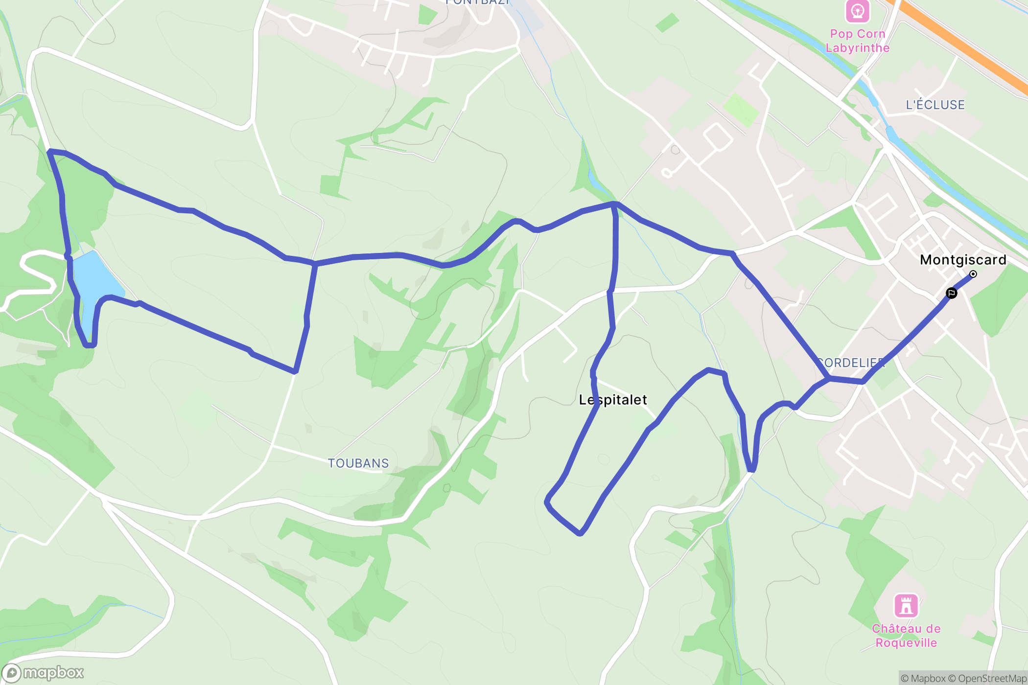 Montgiscard : carte du parcours de randonnée - France
