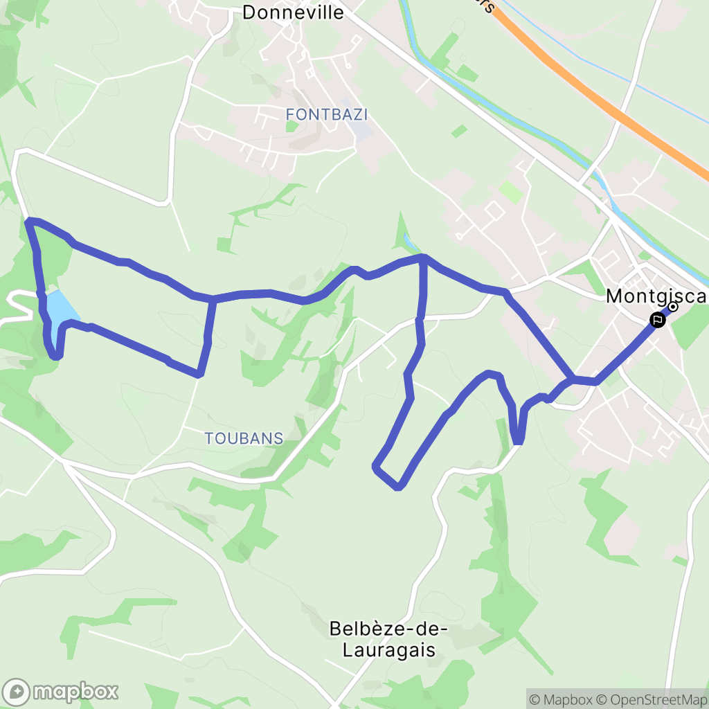 Montgiscard : carte du parcours de randonnée - France