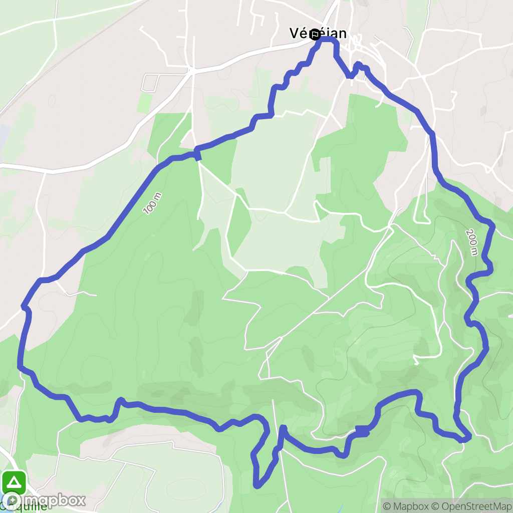 Vénéjan : carte du parcours de randonnée - France