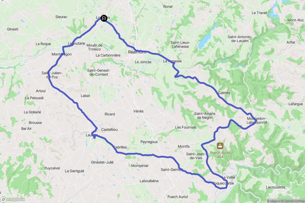 Lombers : carte du parcours de randonnée - France