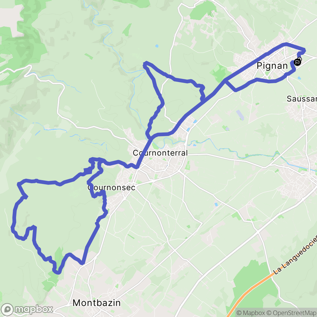 Pignan : carte du parcours de randonnée - France