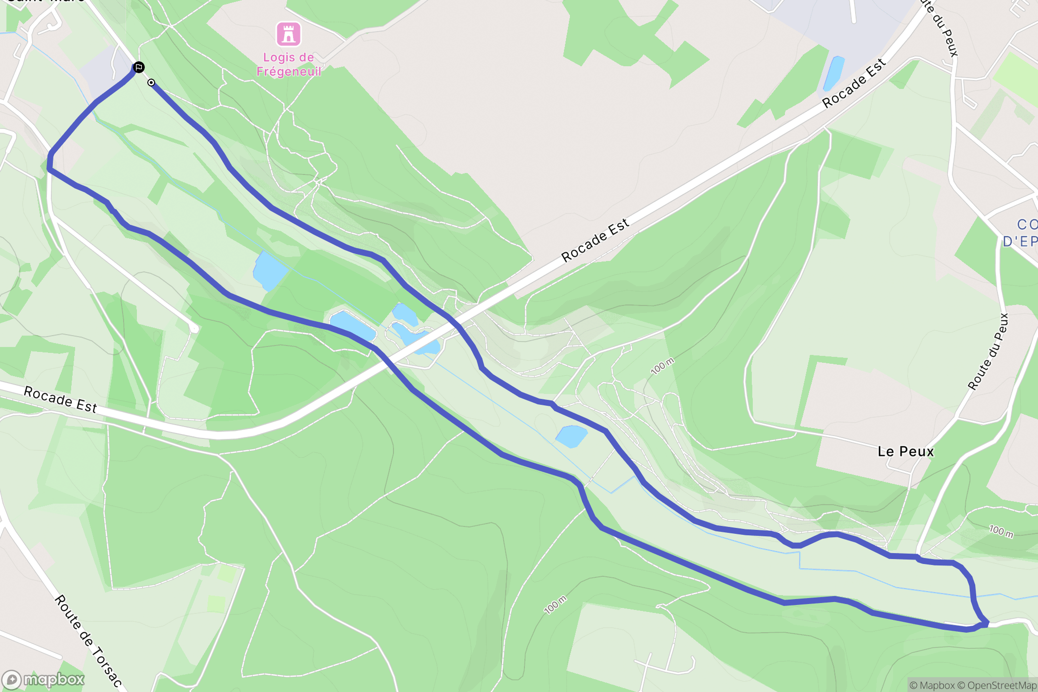 Soyaux : carte du parcours de randonnée - France