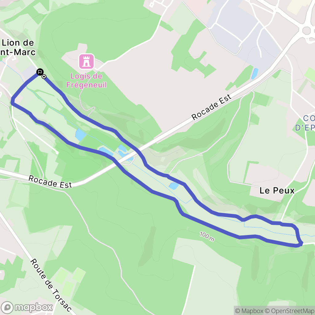 Soyaux : carte du parcours de randonnée - France