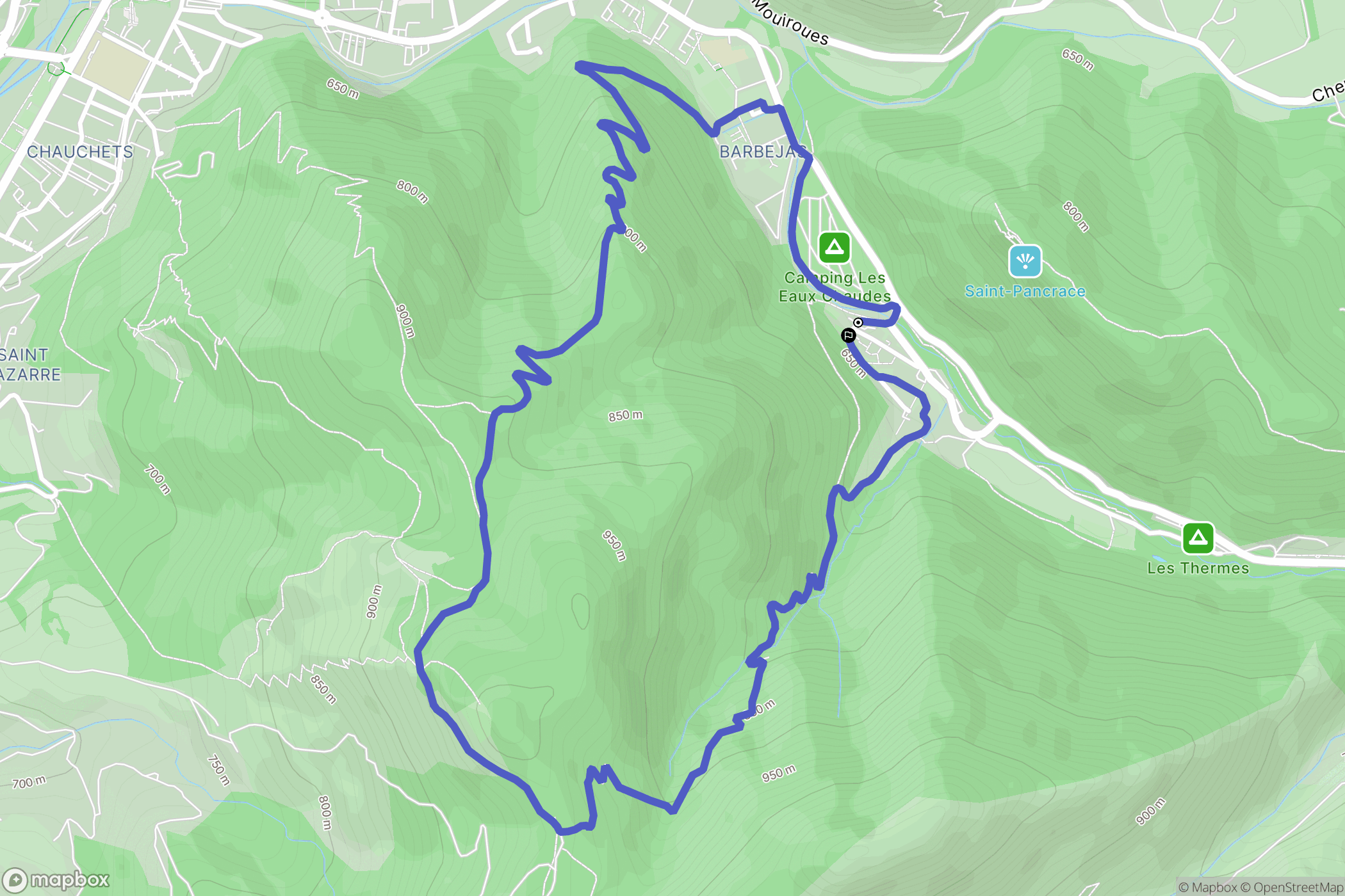 Digne-les-Bains : carte du parcours de randonnée - France