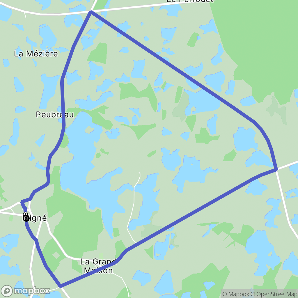 Migné : carte du parcours de randonnée - France