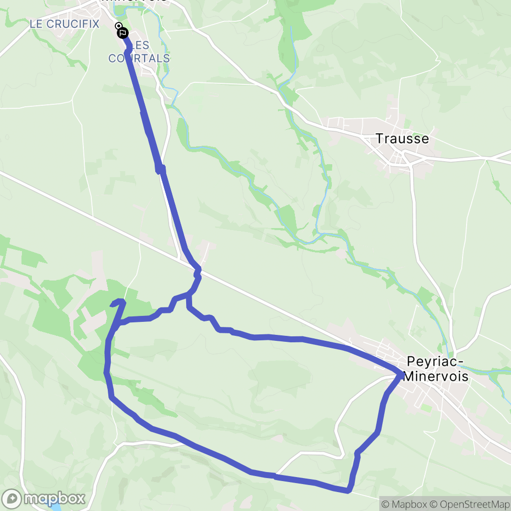 Caunes-Minervois : carte du parcours de randonnée - France