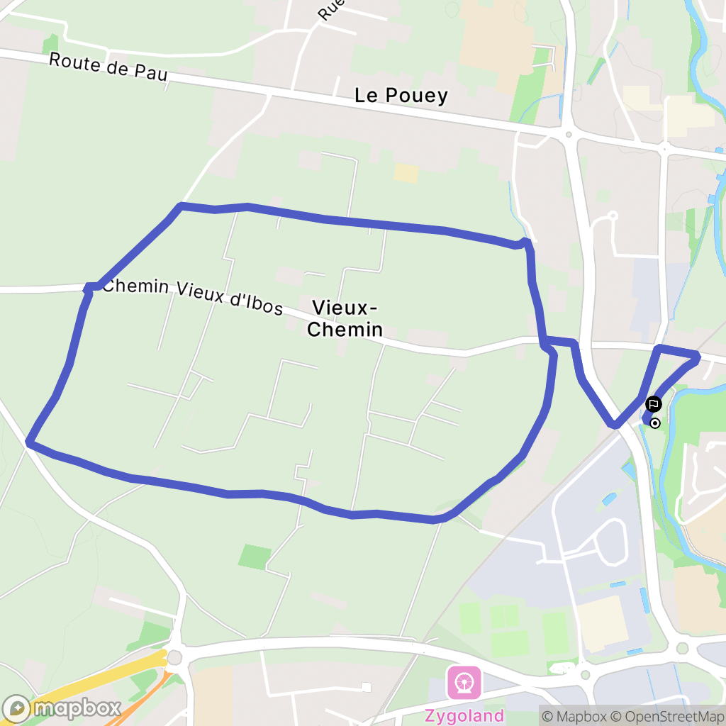 Tarbes : carte du parcours de randonnée - France