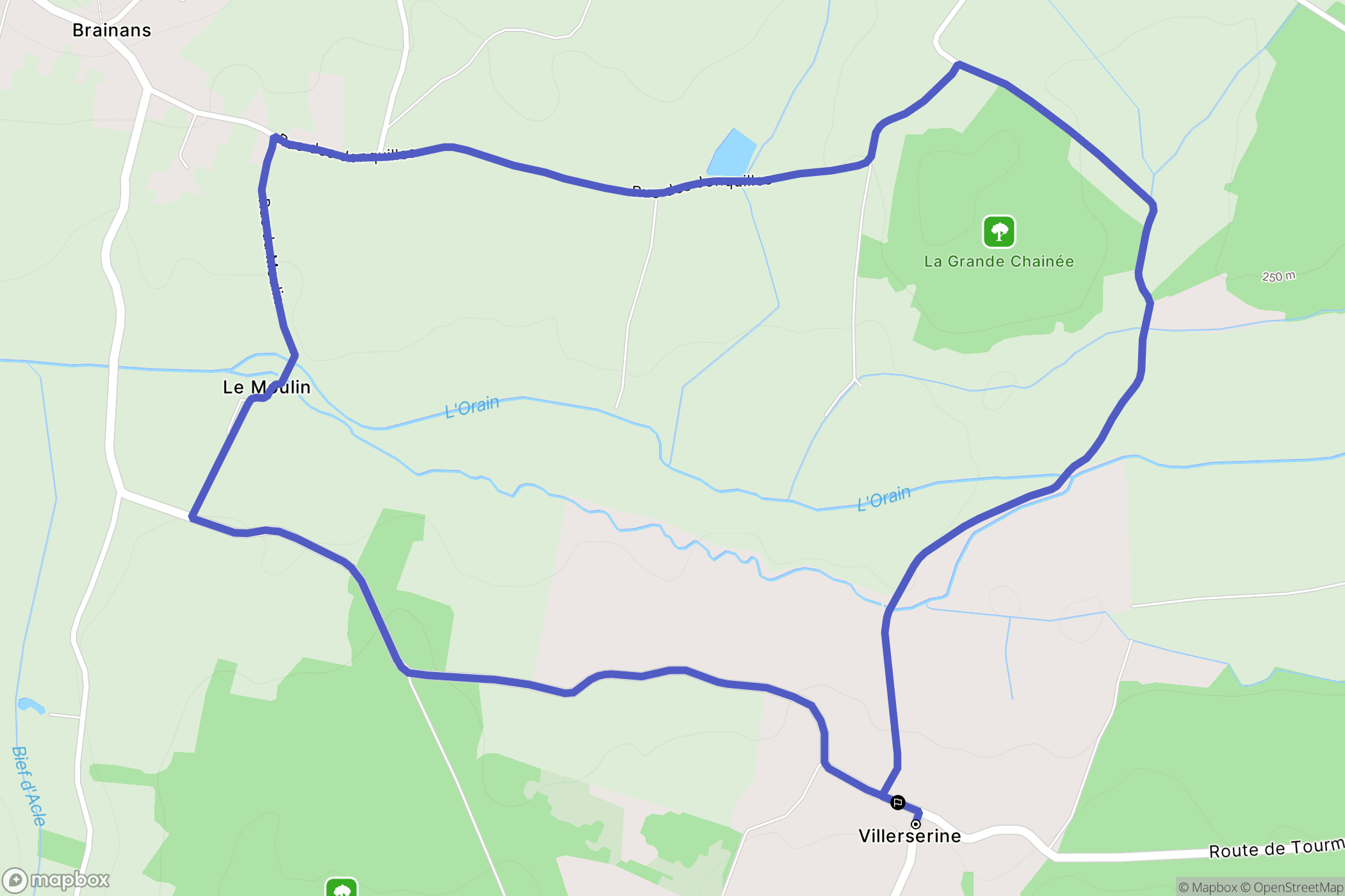 Villerserine : carte du parcours de randonnée - France
