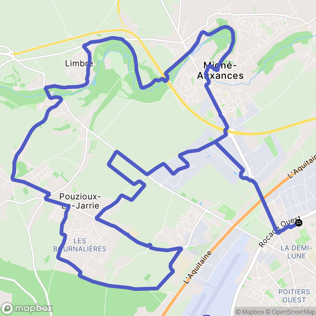 Poitiers : carte du parcours de randonnée - France