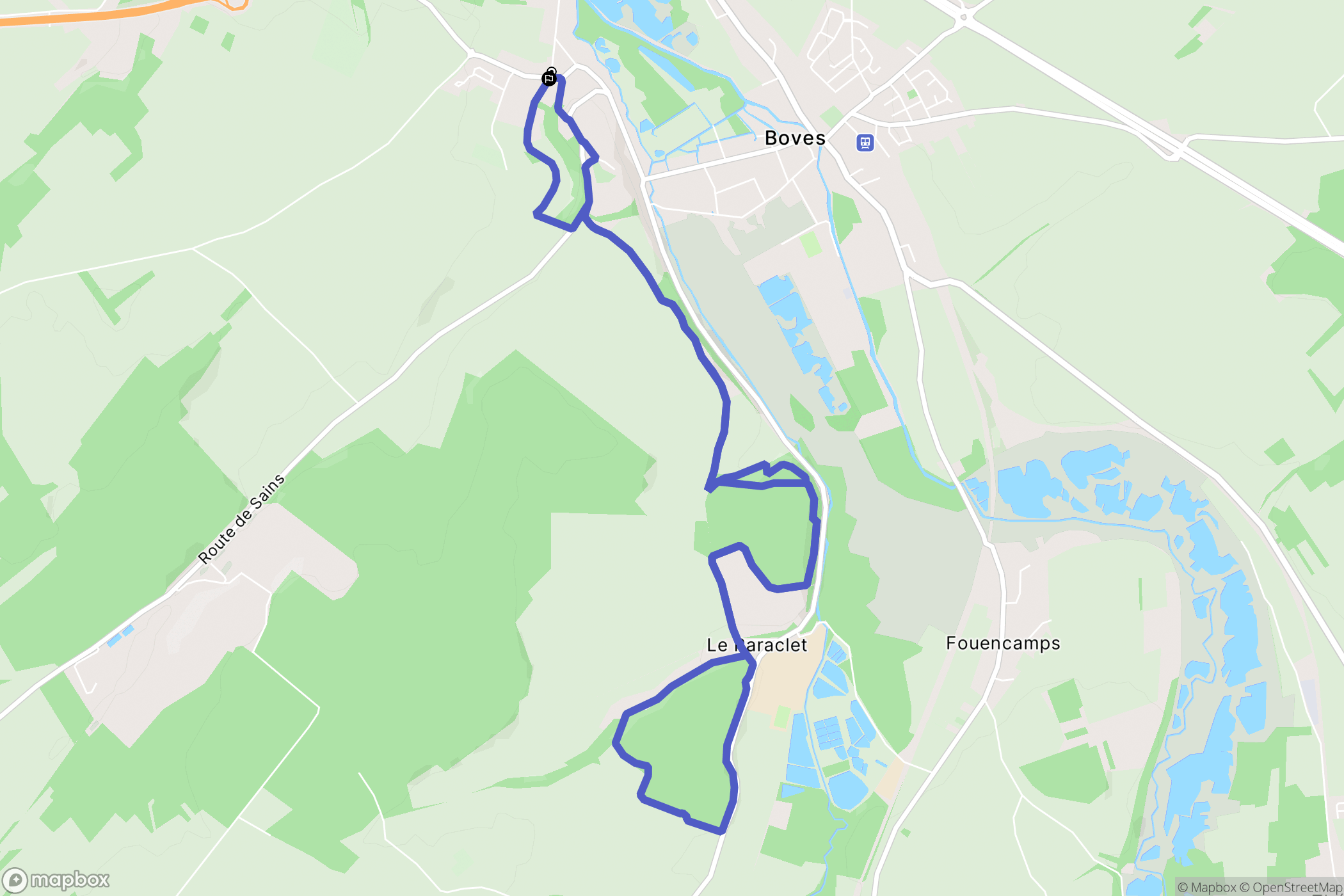 Boves : carte du parcours de randonnée - France