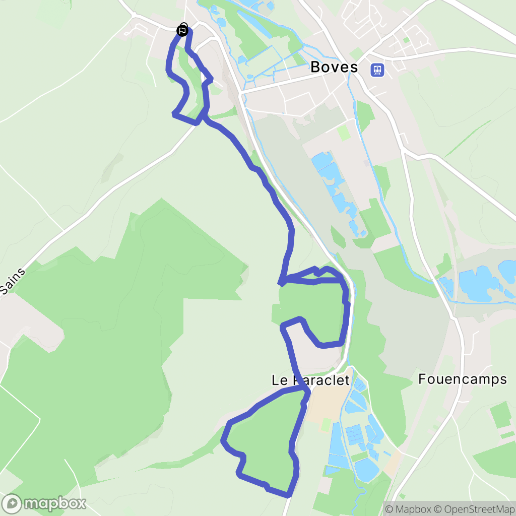 Boves : carte du parcours de randonnée - France