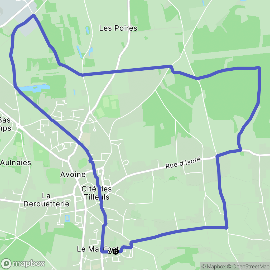 Beaumont-en-Véron : carte du parcours de randonnée - France