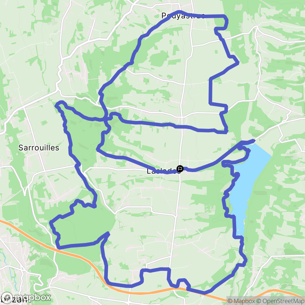 Laslades : carte du parcours de randonnée - France